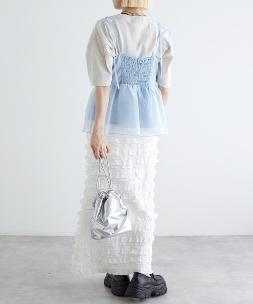 w closet（ダブルクローゼット）の「シアーキャミビスチェ（その他トップス・レディース・アイボリー/ブルー/ブラック・FREE）」の5枚目の写真