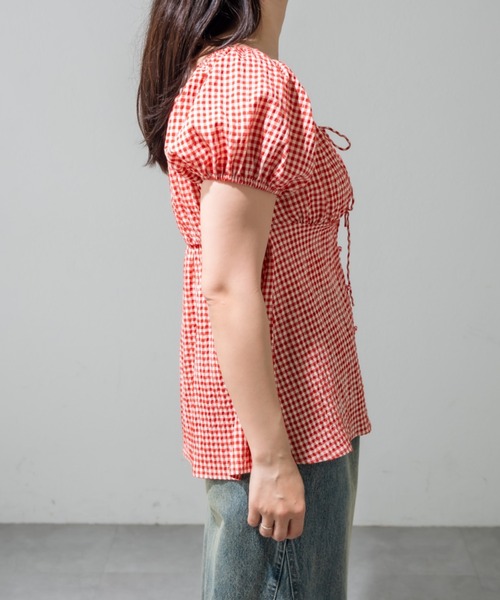 OLIVE des OLIVE（オリーブデオリーブ）の「胸ギャザーリボンブラウス（シャツ/ブラウス・レディース・レッド系その他/ワンウォッシュ/その他・FREE）」の11枚目の写真