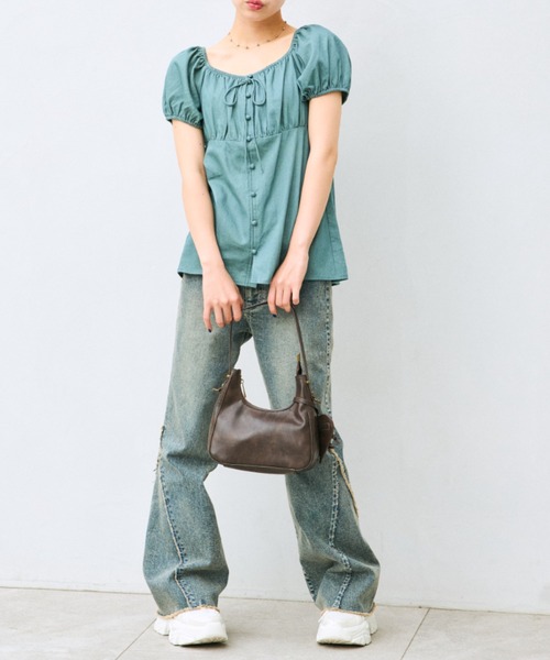 OLIVE des OLIVE（オリーブデオリーブ）の「胸ギャザーリボンブラウス（シャツ/ブラウス・レディース・レッド系その他/ワンウォッシュ/その他・FREE）」の14枚目の写真