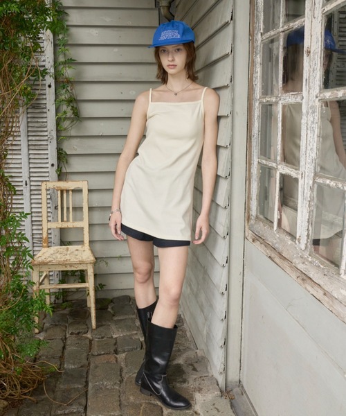 GIUNON（ジウノン）の「hem lace camisole dress / ヘムレースキャミソールドレス（ワンピース・レディース・ネイビー/アイボリー/グレー・FREE）」の10枚目の写真