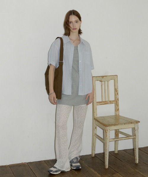 GIUNON（ジウノン）の「hem lace camisole dress / ヘムレースキャミソールドレス（ワンピース・レディース・ネイビー/アイボリー/グレー・FREE）」の19枚目の写真