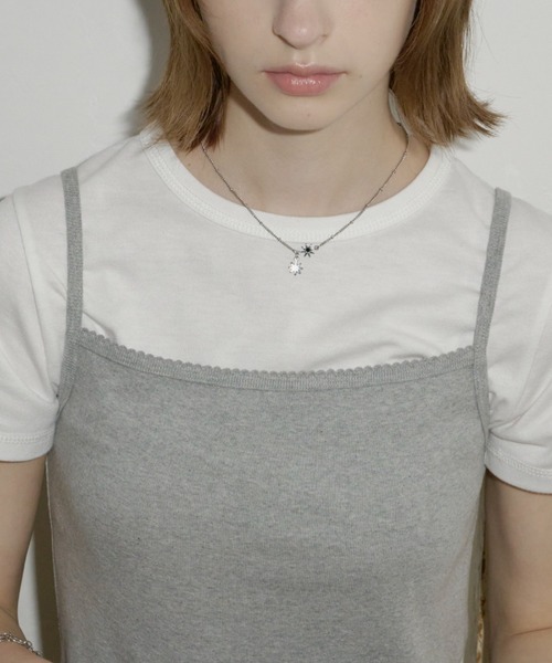 GIUNON（ジウノン）の「hem lace camisole dress / ヘムレースキャミソールドレス（ワンピース・レディース・ネイビー/アイボリー/グレー・FREE）」の18枚目の写真