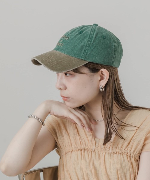 SMELLY(スメリー)の「ウォッシュドロゴキャップ(キャップ・レディース・グリーン系その他/ベージュ/イエロー/ネイビー・-)」の2枚目の写真