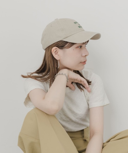 SMELLY(スメリー)の「ウォッシュドロゴキャップ(キャップ・レディース・グリーン系その他/ベージュ/イエロー/ネイビー・-)」の5枚目の写真