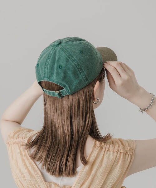 SMELLY(スメリー)の「ウォッシュドロゴキャップ(キャップ・レディース・グリーン系その他/ベージュ/イエロー/ネイビー・-)」の18枚目の写真