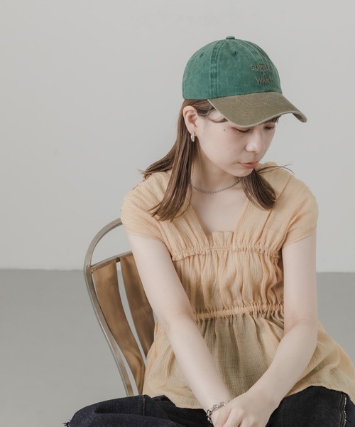 SMELLY(スメリー)の「ウォッシュドロゴキャップ(キャップ・レディース・グリーン系その他/ベージュ/イエロー/ネイビー・-)」の21枚目の写真