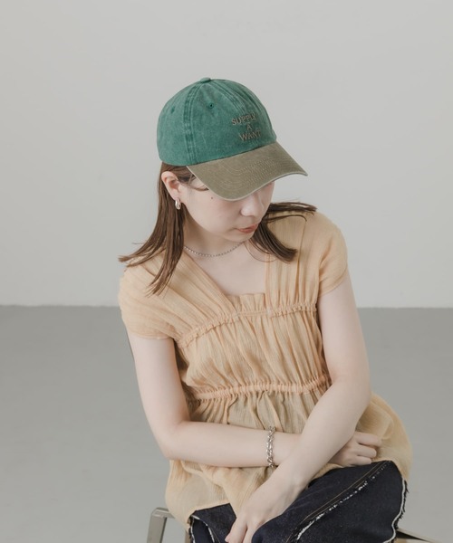 SMELLY(スメリー)の「ウォッシュドロゴキャップ(キャップ・レディース・グリーン系その他/ベージュ/イエロー/ネイビー・-)」の22枚目の写真