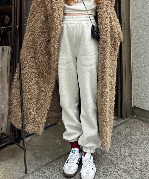 BEGELM（ビジルム）の「Long Sweat Pants（スウェットパンツ・レディース・ネイビー/ホワイト・FREE）」の6枚目の写真