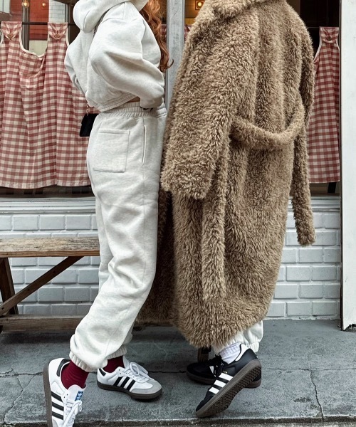 BEGELM（ビジルム）の「Long Sweat Pants（スウェットパンツ・レディース・ネイビー/ホワイト・FREE）」の7枚目の写真