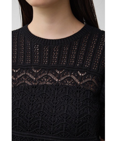 Malbon 半袖ニットトップス 刺繍入り Mサイズ 美品 ハーフジップ胸刺繍配色半袖ニット｜INGNI(イング) 公式通販｜INGNI STORE