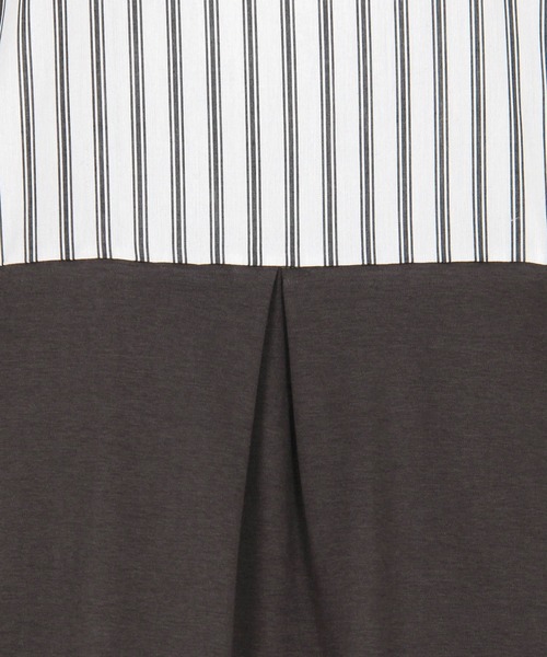 NICOLE white（ニコルホワイト）の「異素材切り替えストライプブラウス（シャツ/ブラウス・レディース・ブルー/ブラック/オフホワイト・FREE）」の13枚目の写真