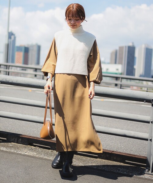 【セール】【セットアイテム】ニットベスト × ワンピース セット（S～M）（ワンピース）｜B:MING by BEAMS（ビーミングバイビームス）