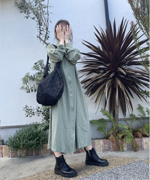 大人可愛い シャツワンピース ロング フレア 綺麗め ストリート cq75101.jpg
