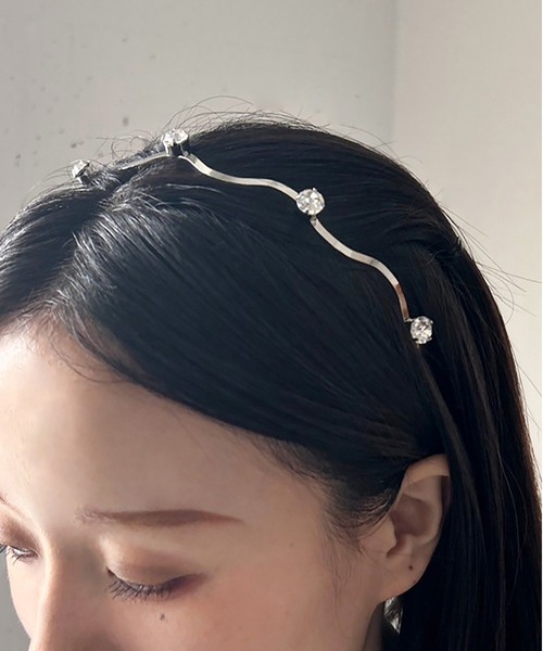 Casselini（キャセリーニ）の「Casselini(キャセリーニ)なみなみメタルカチューシャ（カチューシャ・レディース・シルバー/ゴールド/クリア・FREE）」の10枚目の写真