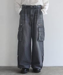 SOCCE(ソーシー)のマルチギミックドレープサイドジップスリットカーゴパンツ(カーゴパンツ)