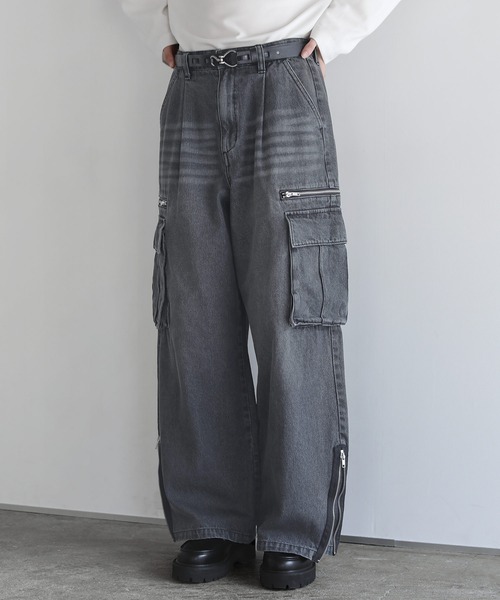 マルチギミックドレープサイドジップスリットカーゴパンツ（カーゴ