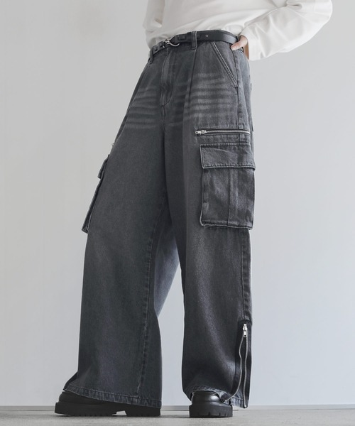 マルチギミックドレープサイドジップスリットカーゴパンツ（カーゴ