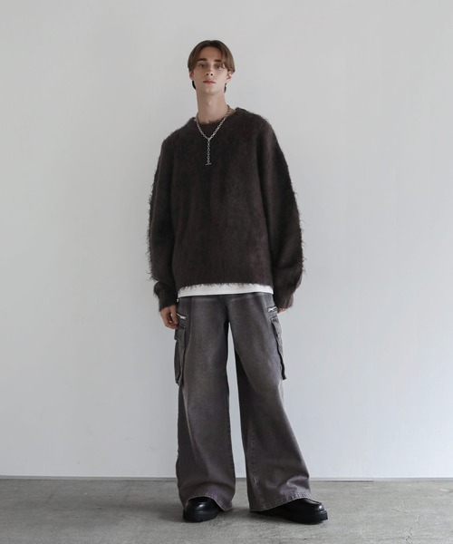 サイドジップカーゴパンツS マルチギミックドレープサイドジップスリットカーゴパンツ