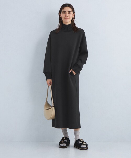 green label relaxing（グリーンレーベルリラクシング）の「ダンボール ドルマンスリーブ ワンピース（ワンピース・レディース・ナチュラル/ダークグレー/ブラック・FREE）」の6枚目の写真