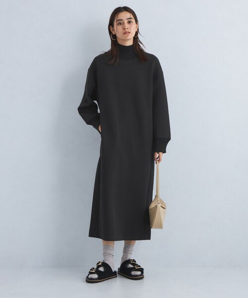 green label relaxing（グリーンレーベルリラクシング）の「ダンボール ドルマンスリーブ ワンピース（ワンピース・レディース・ナチュラル/ダークグレー/ブラック・FREE）」の8枚目の写真
