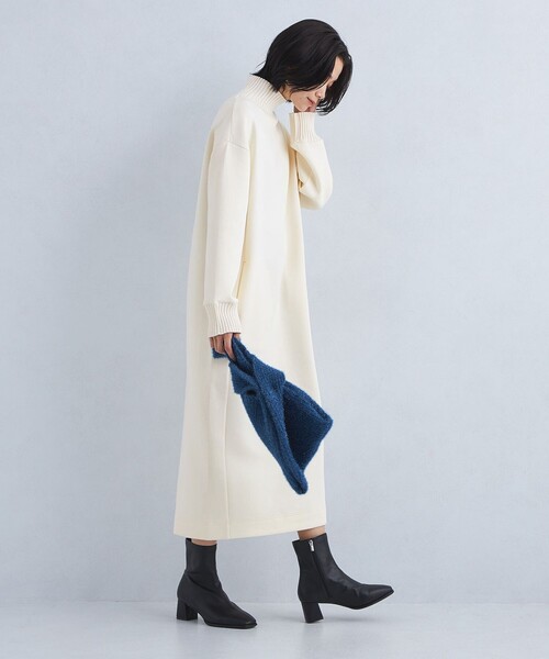 green label relaxing（グリーンレーベルリラクシング）の「ダンボール ドルマンスリーブ ワンピース（ワンピース・レディース・ナチュラル/ダークグレー/ブラック・FREE）」の10枚目の写真