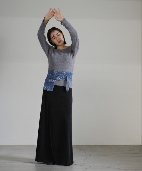 select MOCA(セレクトモカ)の「箔プリントデニムベルト(ベルト・レディース・ブラック/ブルー・FREE)」の4枚目の写真