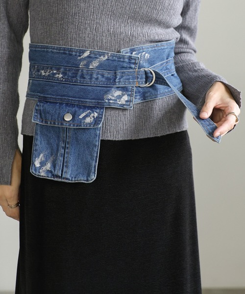 select MOCA(セレクトモカ)の「箔プリントデニムベルト(ベルト・レディース・ブラック/ブルー・FREE)」の12枚目の写真