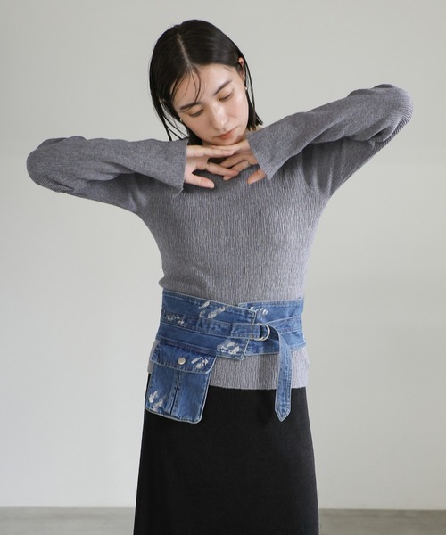 select MOCA(セレクトモカ)の「箔プリントデニムベルト(ベルト・レディース・ブラック/ブルー・FREE)」の13枚目の写真