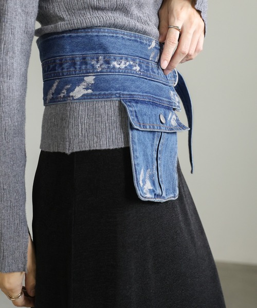 select MOCA(セレクトモカ)の「箔プリントデニムベルト(ベルト・レディース・ブラック/ブルー・FREE)」の16枚目の写真