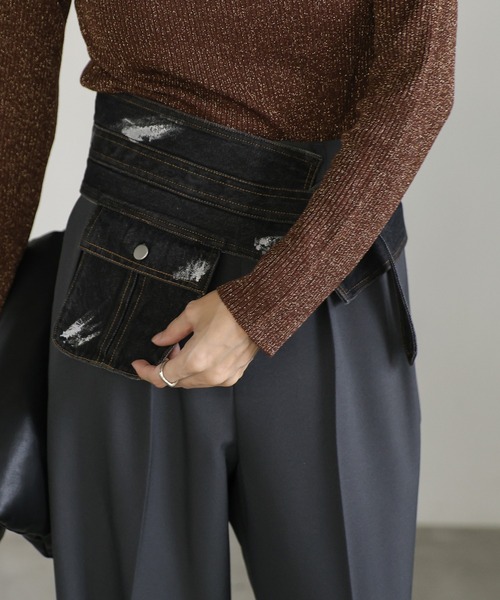 select MOCA(セレクトモカ)の「箔プリントデニムベルト(ベルト・レディース・ブラック/ブルー・FREE)」の8枚目の写真