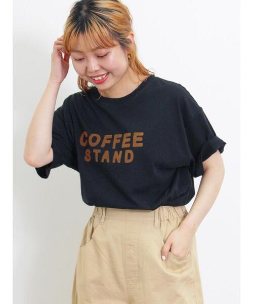 Samansa Mos2(サマンサ モスモス)の「【接触冷感】フロッキープリントロゴTシャツ(Tシャツ/カットソー・レディース・オフホワイト/ブルー/ブラック/イエロー・F)」の5枚目の写真