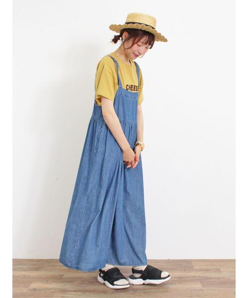 Samansa Mos2(サマンサ モスモス)の「【接触冷感】フロッキープリントロゴTシャツ(Tシャツ/カットソー・レディース・オフホワイト/ブルー/ブラック/イエロー・F)」の12枚目の写真