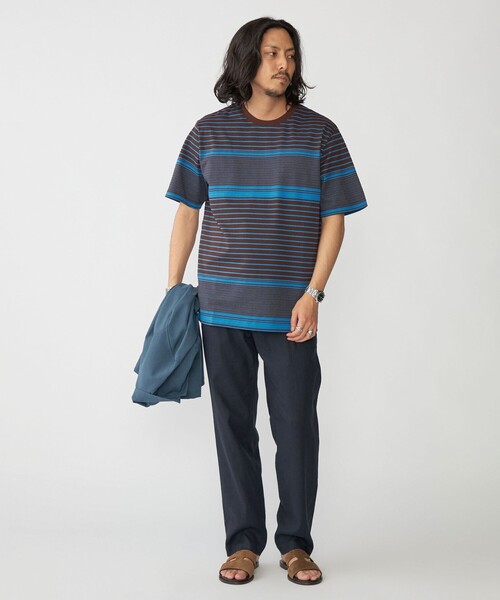 SHIPS(シップス)の「SHIPS: タック ボーダー Tシャツ(Tシャツ/カットソー・メンズ・ホワイト/ネイビー/オフホワイト/ブラウン・SMALL/X-LARGE/LARGE/MEDIUM)」の6枚目の写真