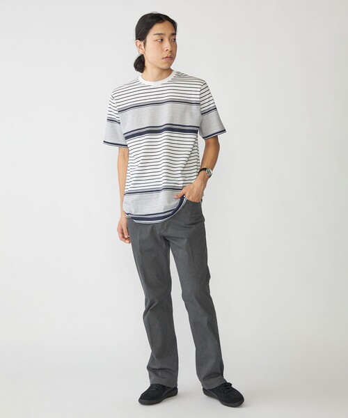 SHIPS(シップス)の「SHIPS: タック ボーダー Tシャツ(Tシャツ/カットソー・メンズ・ホワイト/ネイビー/オフホワイト/ブラウン・SMALL/X-LARGE/LARGE/MEDIUM)」の8枚目の写真