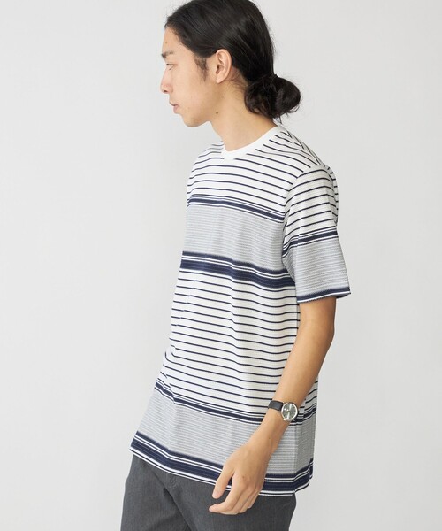 SHIPS(シップス)の「SHIPS: タック ボーダー Tシャツ(Tシャツ/カットソー・メンズ・ホワイト/ネイビー/オフホワイト/ブラウン・SMALL/X-LARGE/LARGE/MEDIUM)」の13枚目の写真