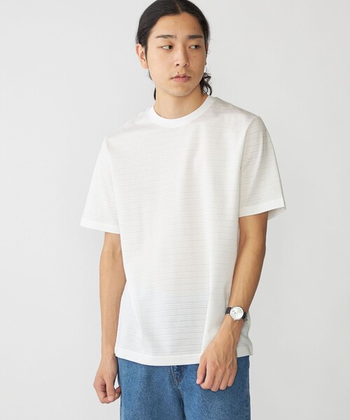 SHIPS(シップス)の「SHIPS: タック ボーダー Tシャツ(Tシャツ/カットソー・メンズ・ホワイト/ネイビー/オフホワイト/ブラウン・SMALL/X-LARGE/LARGE/MEDIUM)」の16枚目の写真