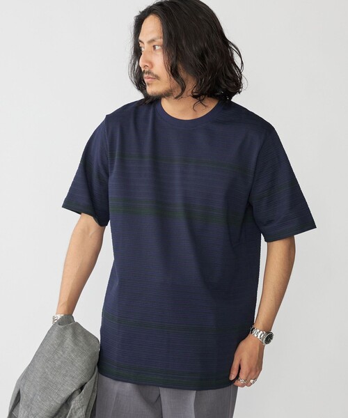 SHIPS(シップス)の「SHIPS: タック ボーダー Tシャツ(Tシャツ/カットソー・メンズ・ホワイト/ネイビー/オフホワイト/ブラウン・SMALL/X-LARGE/LARGE/MEDIUM)」の18枚目の写真