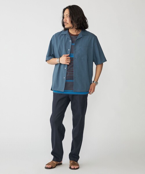SHIPS(シップス)の「SHIPS: タック ボーダー Tシャツ(Tシャツ/カットソー・メンズ・ホワイト/ネイビー/オフホワイト/ブラウン・SMALL/X-LARGE/LARGE/MEDIUM)」の21枚目の写真