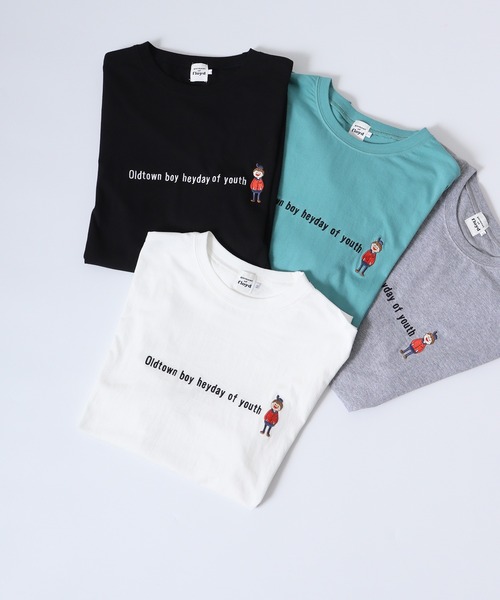 FUNALIVE(ファンアライブ)の「ATU プリント&刺繍 半袖Tee(Tシャツ/カットソー・メンズ・ブラック/ベージュ/オフホワイト/グリーン/ホワイト系1/ホワイト系2/ホワイト系3/ブラック系1/ブラック系2/ブラック系3/グレー系1/グレー系2/グリーン系1/レッド系2/ベージュ系3/レッド系3・M/L)」の3枚目の写真
