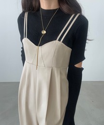 レディースのオールインワン・サロペット（ホワイト/白色系