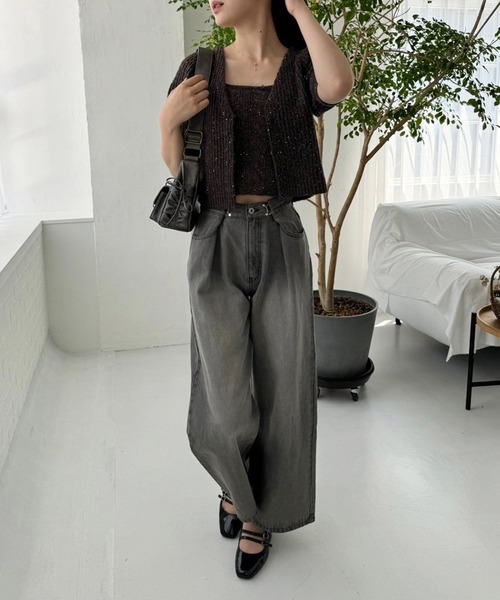 one after another NICE CLAUP（ワンアフターアナザーナイスクラップ）の「【ウェストのサイズ調整ができる】アソートワイドデニムパンツ（デニムパンツ・レディース・ブラック/ブラウン系その他/ライトブルー/ブルー・SMALL/MEDIUM）」の17枚目の写真