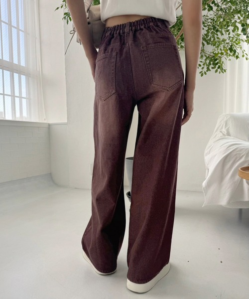 one after another NICE CLAUP（ワンアフターアナザーナイスクラップ）の「【ウェストのサイズ調整ができる】アソートワイドデニムパンツ（デニムパンツ・レディース・ブラック/ブラウン系その他/ライトブルー/ブルー・SMALL/MEDIUM）」の20枚目の写真