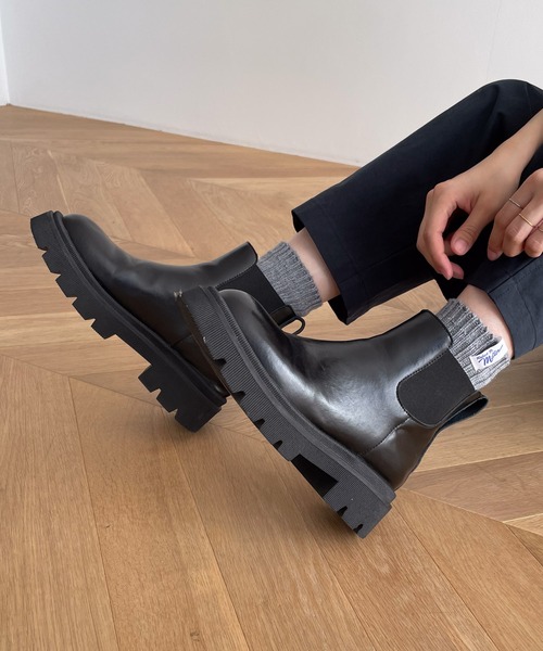 CANAL JEAN（キャナルジーン）の「El mar　サイドゴアショートブーツ（ブーツ・レディース・ブラック・23.5/24/24.5/25）」の3枚目の写真