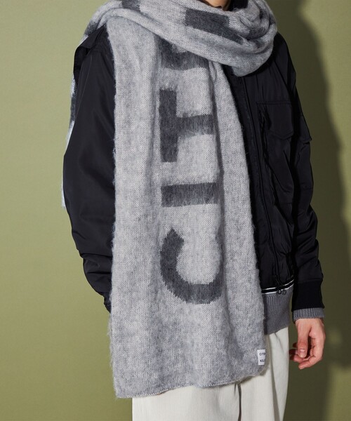 CITEN（シテン）の「＜CITEN＞ジャカードビッグストール（ストール/ショール・レディース・ダークグレー/ネイビー・FREE）」の5枚目の写真