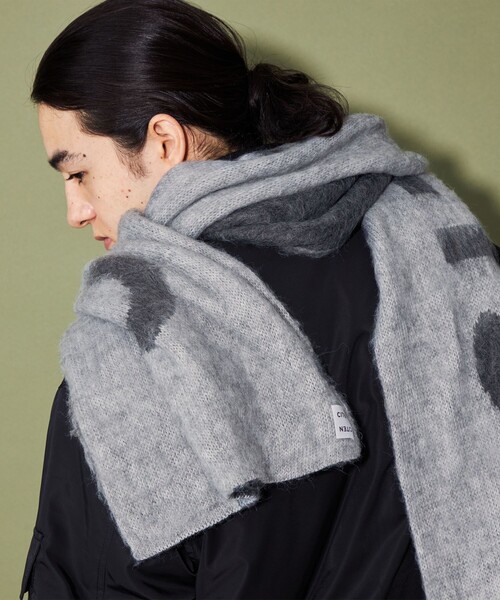 CITEN（シテン）の「＜CITEN＞ジャカードビッグストール（ストール/ショール・レディース・ダークグレー/ネイビー・FREE）」の6枚目の写真