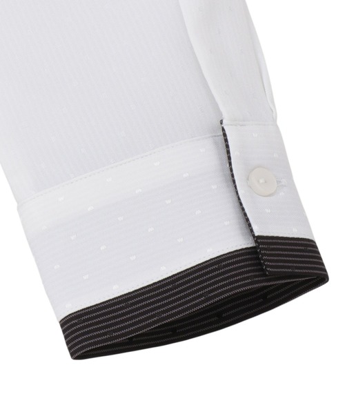 TOKYO SHIRTS（トウキョウシャツ）の「【吸水速乾】【COFREX】配色レギュラー衿 長袖レディースデザインシャツ（シャツ/ブラウス・レディース・ホワイト・M/L/LL/S）」の4枚目の写真