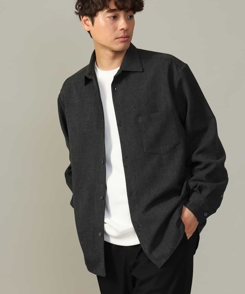 a.v.v（アーヴェヴェ）の「【イージーケア】ワイドシルエットシャツ(セットアップ可)リライトシリーズ1（シャツ/ブラウス・メンズ・ボルドー/ライトブラウン/チャコールグレー/ネイビー・46/50/48）」の2枚目の写真