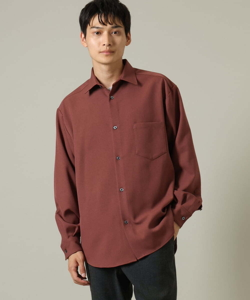 a.v.v（アーヴェヴェ）の「【イージーケア】ワイドシルエットシャツ(セットアップ可)リライトシリーズ1（シャツ/ブラウス・メンズ・ボルドー/ライトブラウン/チャコールグレー/ネイビー・46/50/48）」の4枚目の写真