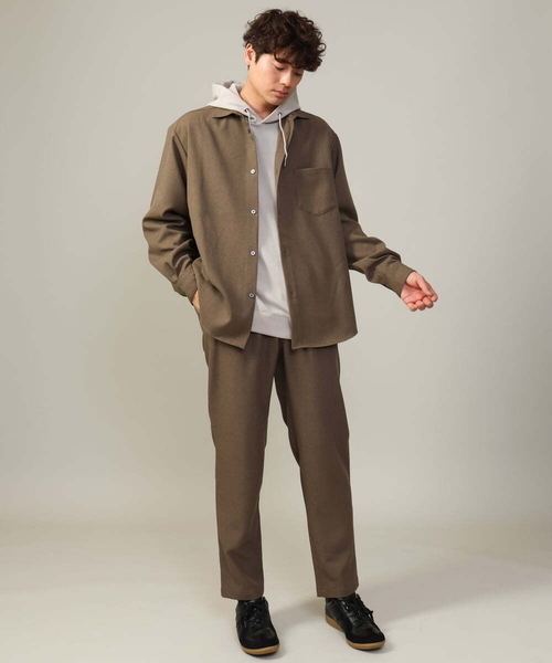 a.v.v（アーヴェヴェ）の「【イージーケア】ワイドシルエットシャツ(セットアップ可)リライトシリーズ1（シャツ/ブラウス・メンズ・ボルドー/ライトブラウン/チャコールグレー/ネイビー・46/50/48）」の7枚目の写真