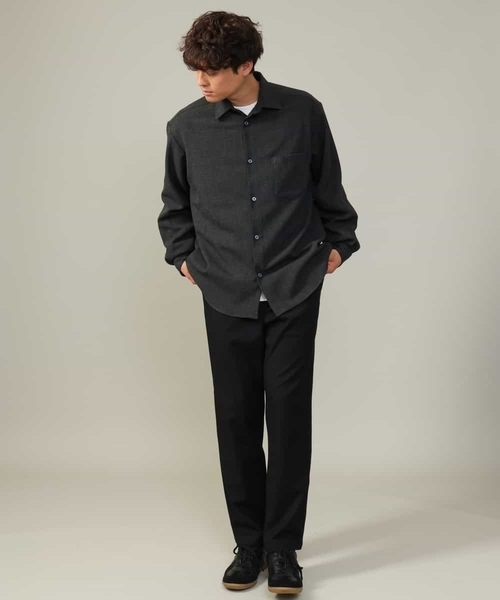 a.v.v（アーヴェヴェ）の「【イージーケア】ワイドシルエットシャツ(セットアップ可)リライトシリーズ1（シャツ/ブラウス・メンズ・ボルドー/ライトブラウン/チャコールグレー/ネイビー・46/50/48）」の11枚目の写真